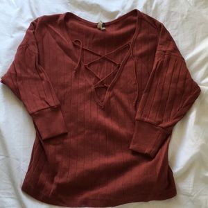 Free people lace up shirt